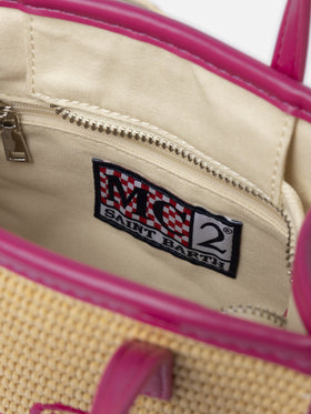 Borsa a mano Mini Vivian in paglia beige