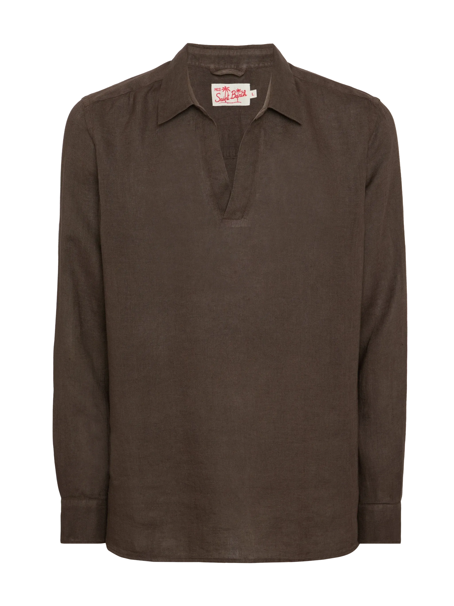 Brown linen polo shirt Ventotene - MC2 Saint Barth