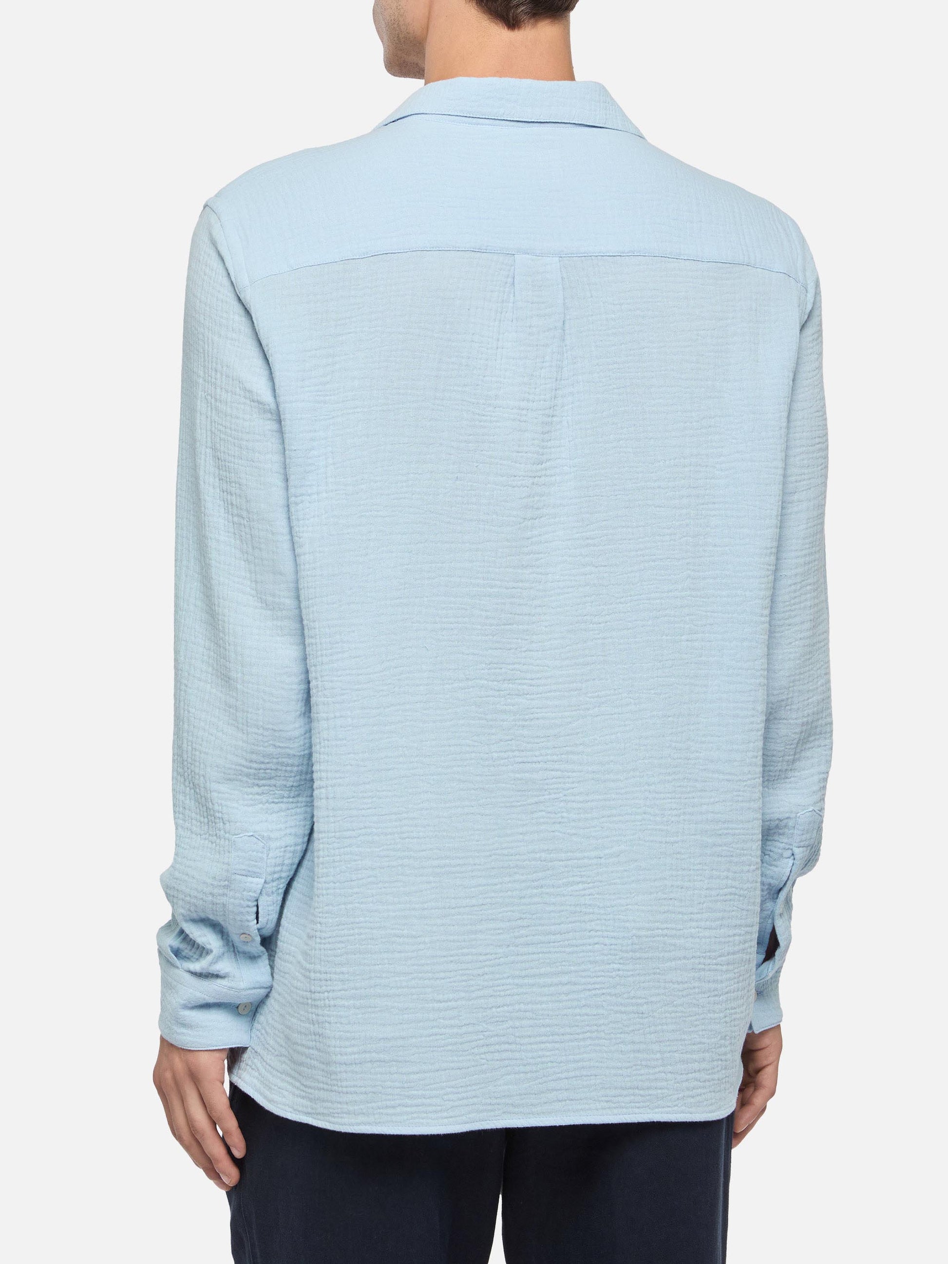 Light blue cotton gauze polo shirt Ventotene - MC2 Saint Barth