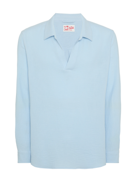 Light blue cotton gauze polo shirt Ventotene - MC2 Saint Barth