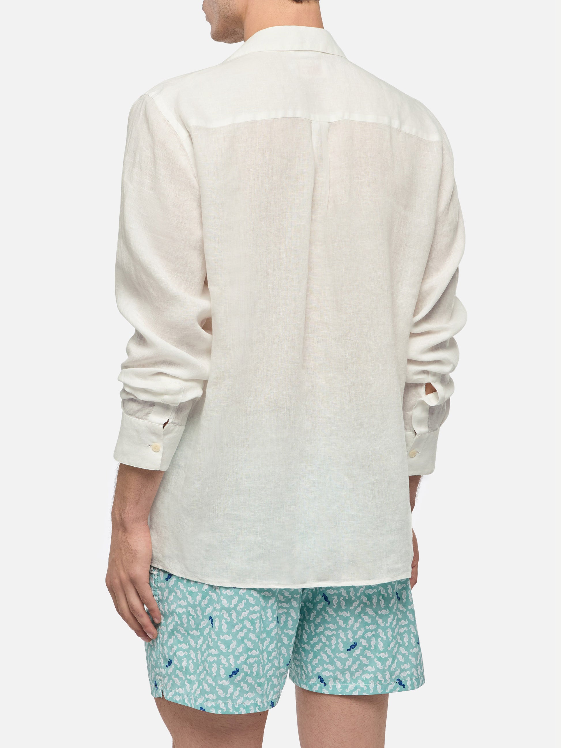 White linen polo shirt Ventotene - MC2 Saint Barth