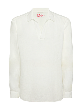 White linen polo shirt Ventotene - MC2 Saint Barth