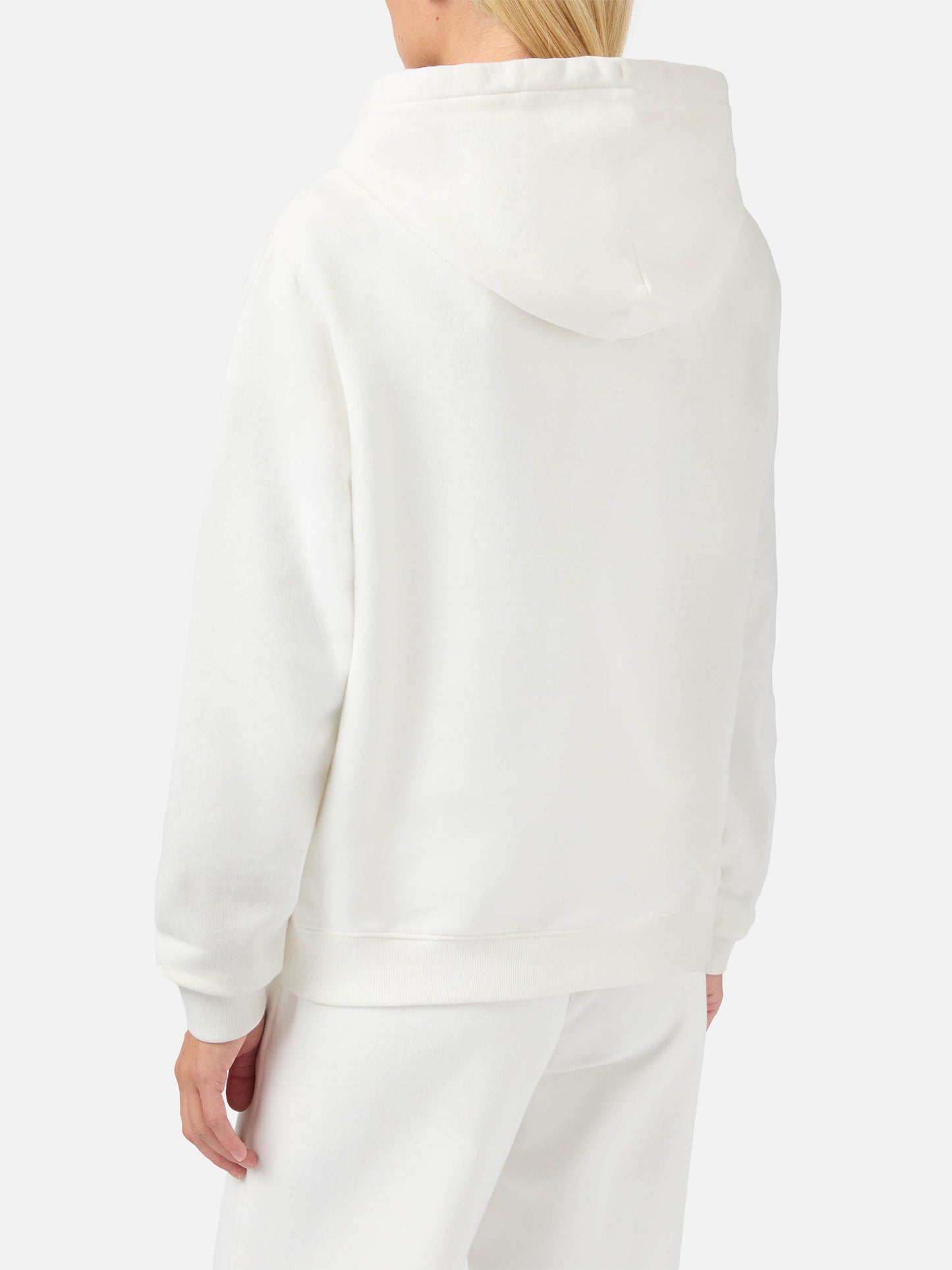 Virginia cotton hoodie in white with Vacanze di Natale embroidery | VACANZE DI NATALE SPECIAL EDITION