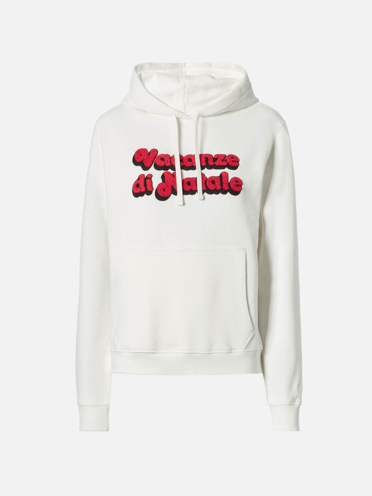 Virginia cotton hoodie in white with Vacanze di Natale embroidery | VACANZE DI NATALE SPECIAL EDITION