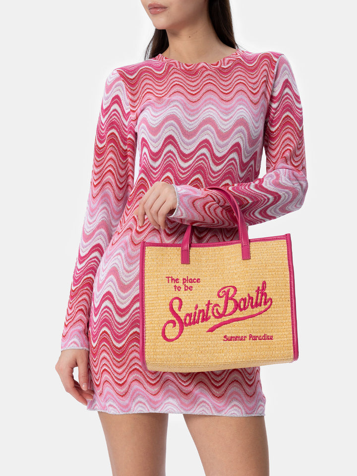 Borsa Midi Vivian in paglia beige