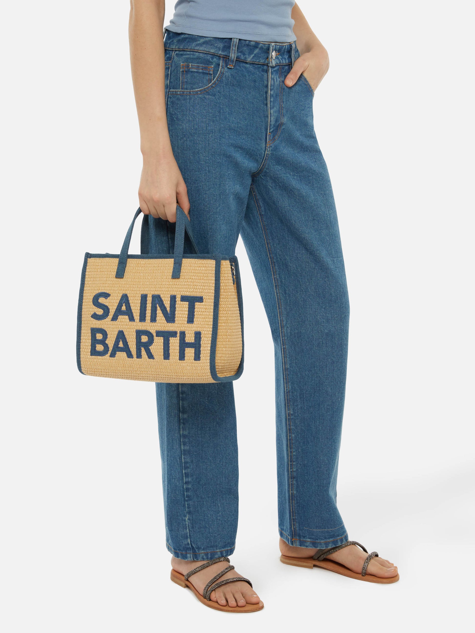 Beige Vivian Midi Straw handbag - MC2 Saint Barth