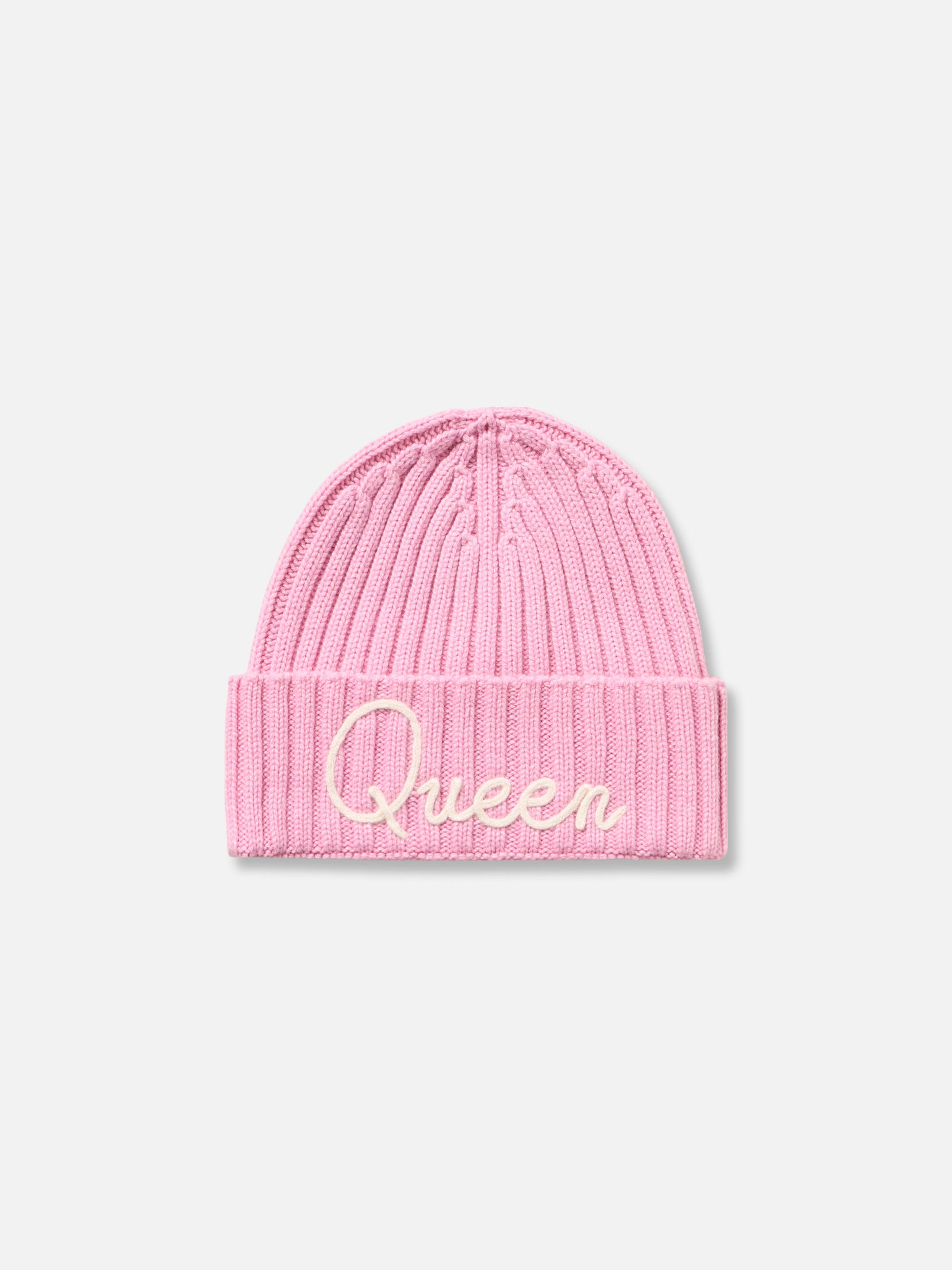 Woman pink ribbed hat Wengen with Queen embroidery - MC2 Saint Barth