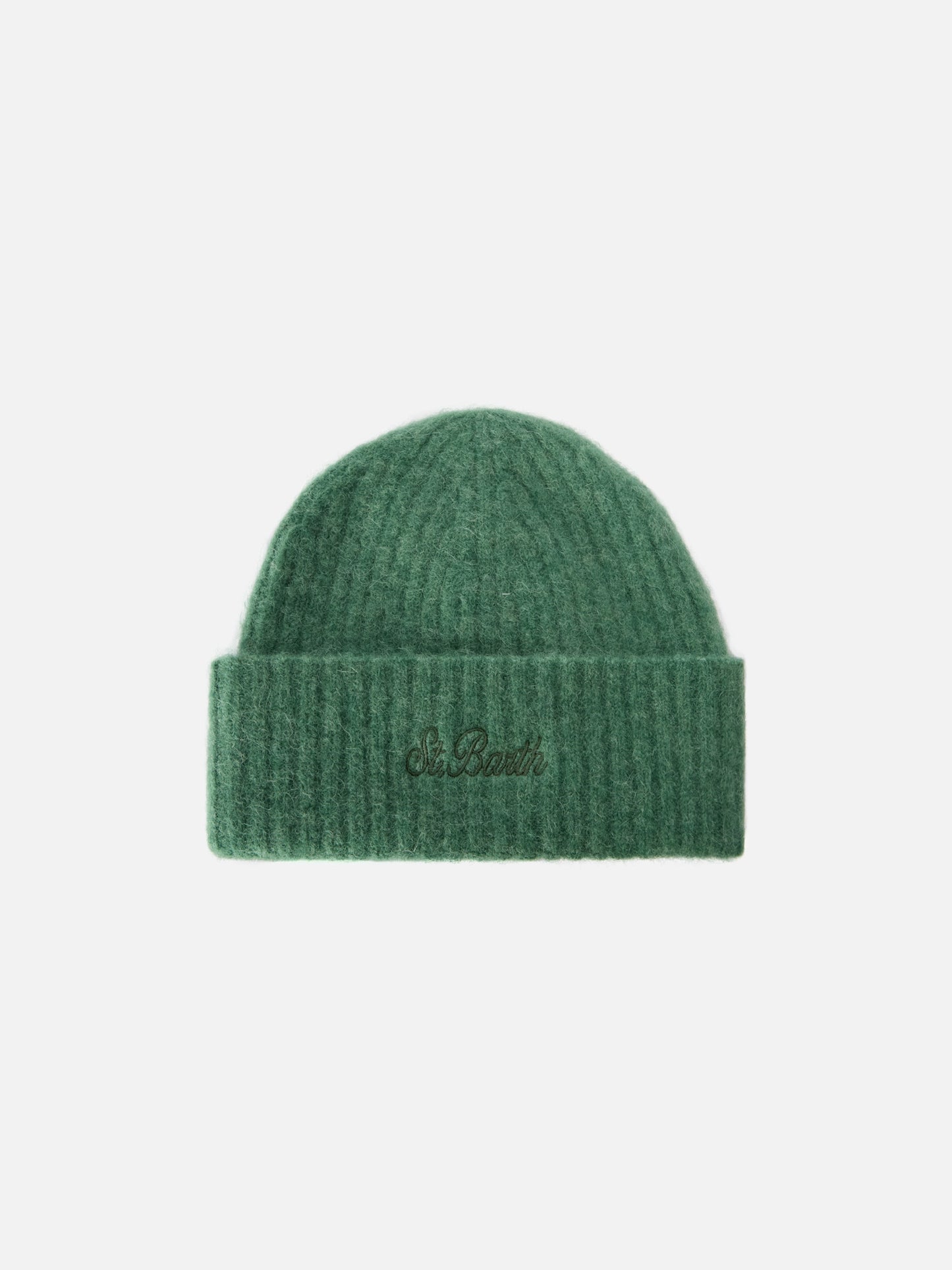Sage green stretch alpaca hat Wengen