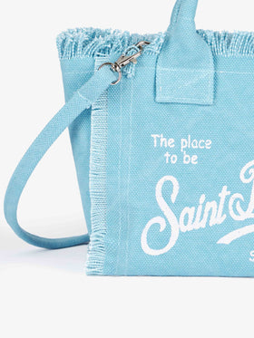 Light blue cotton canvas Mini Vanity bag - MC2 Saint Barth