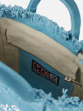 Light blue cotton canvas Mini Vanity bag - MC2 Saint Barth