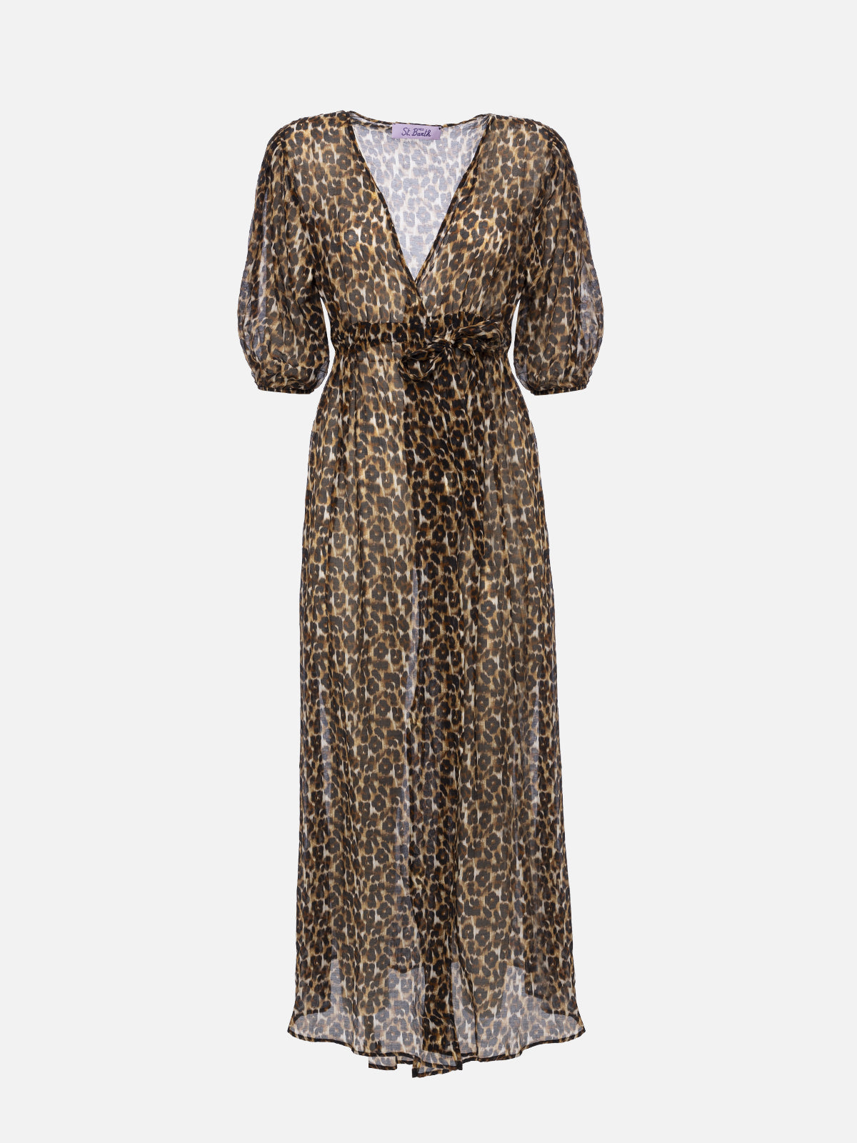 Cotton and silk long dress Bliss with animalier print - MC2 Saint Barth