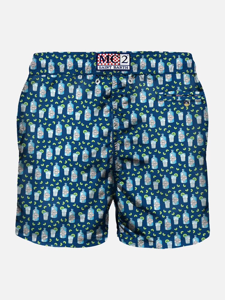 Man light fabric swim shorts with gin bottle print - MC2 Saint Barth