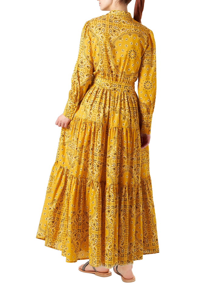 Woman ochre bandanna long dress Jensen - MC2 Saint Barth