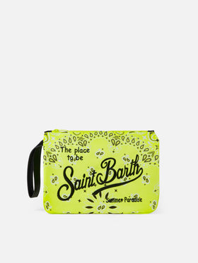 Pouch Parisienne in canvas con stampa bandana
