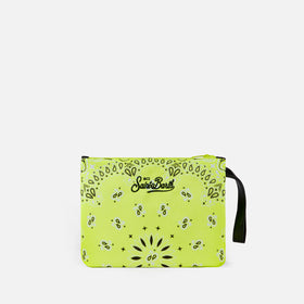 Pouch Parisienne in canvas con stampa bandana