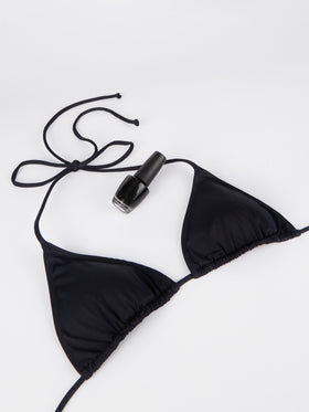 Schwarzer Triangel-Bikini für Damen