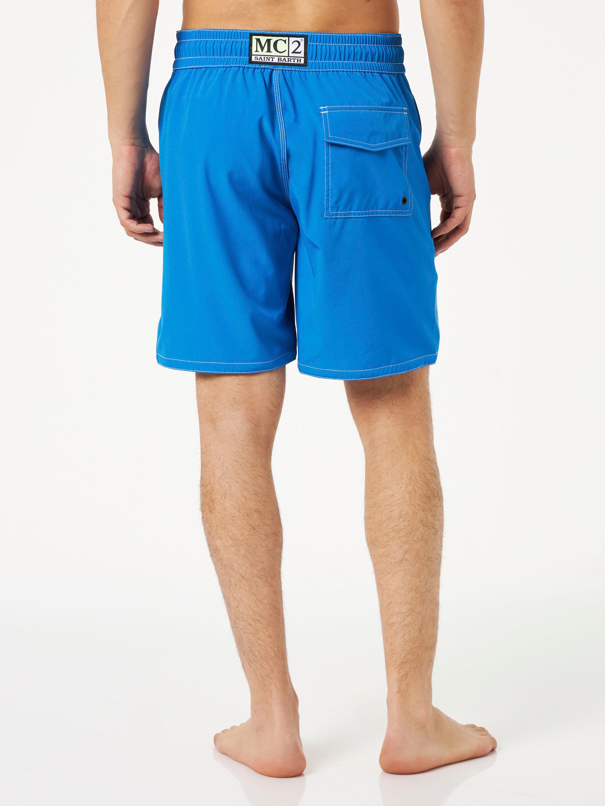 Long stretch bluette Comfort Surf swim shorts - MC2 Saint Barth