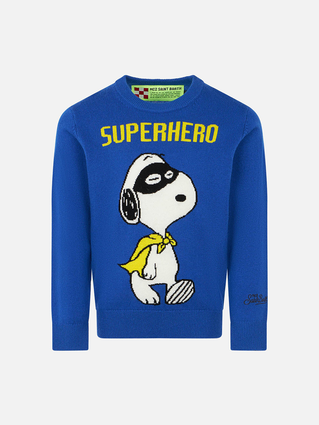 Boy blue sweater Snoopy Superhero print | SNOOPY - PEANUTS™ SPECIAL EDITION - MC2 Saint Barth