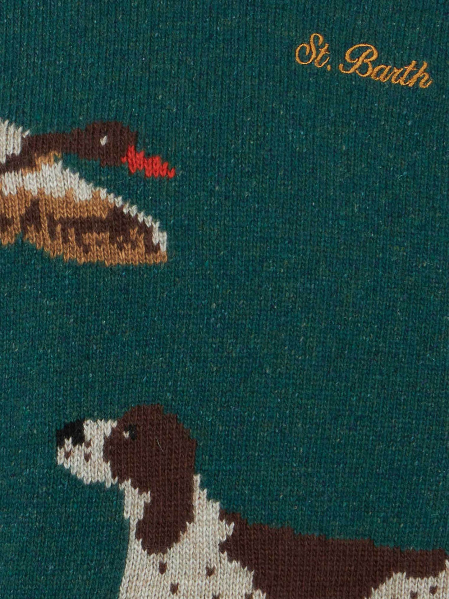 Maglione da bambino donegal girocollo con stampa jacquard Cani