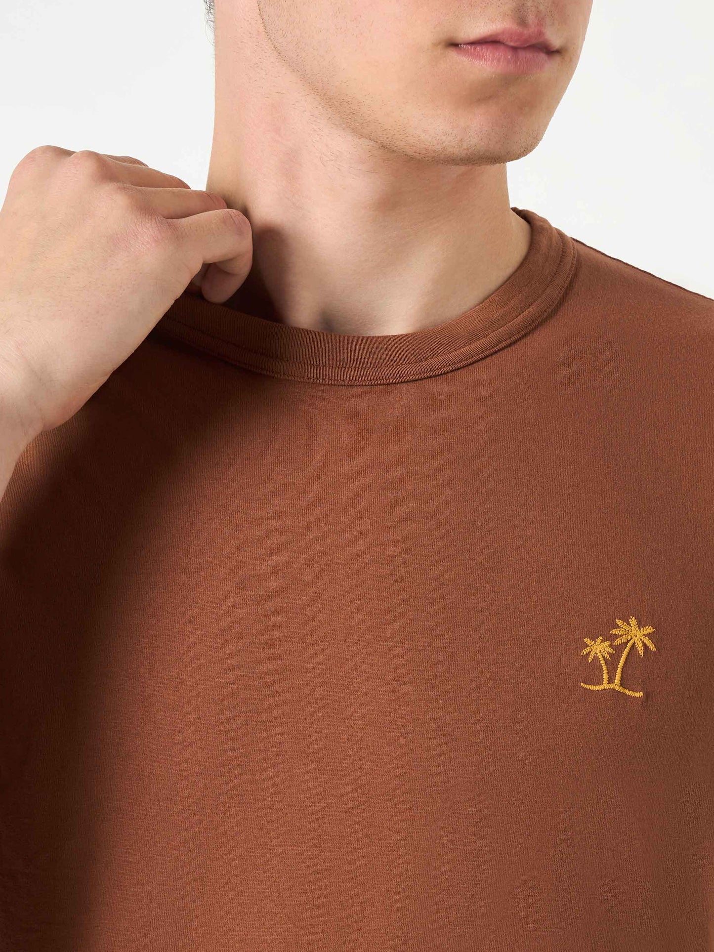 Man brown cotton t-shirt - MC2 Saint Barth