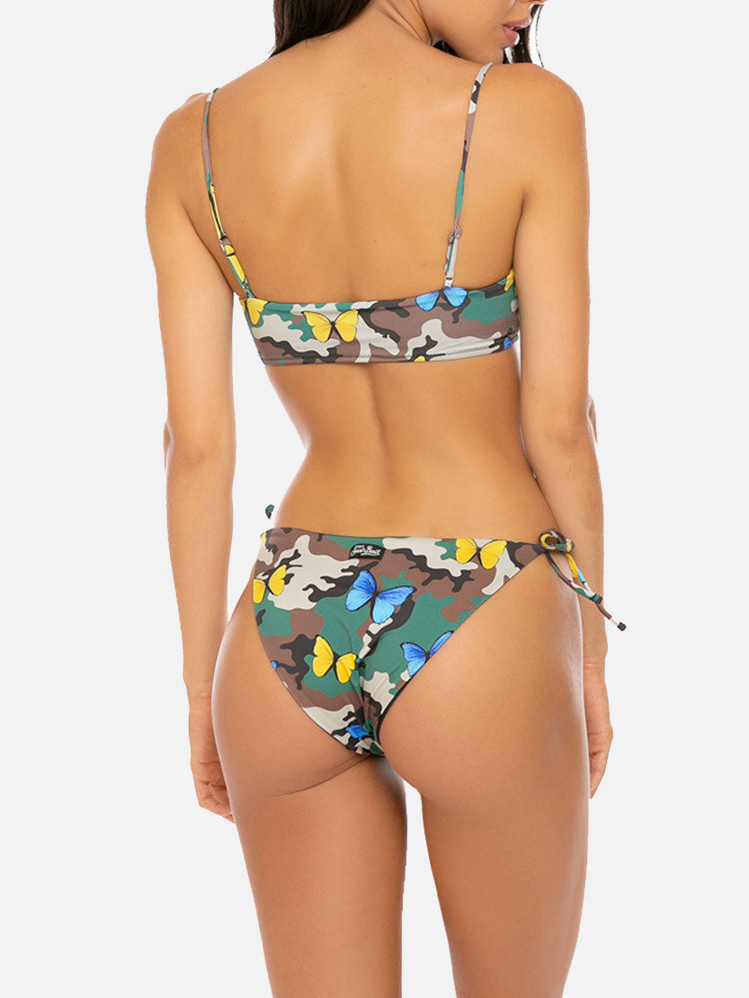 Camouflage butterfly print bikini with bralette top - MC2 Saint Barth