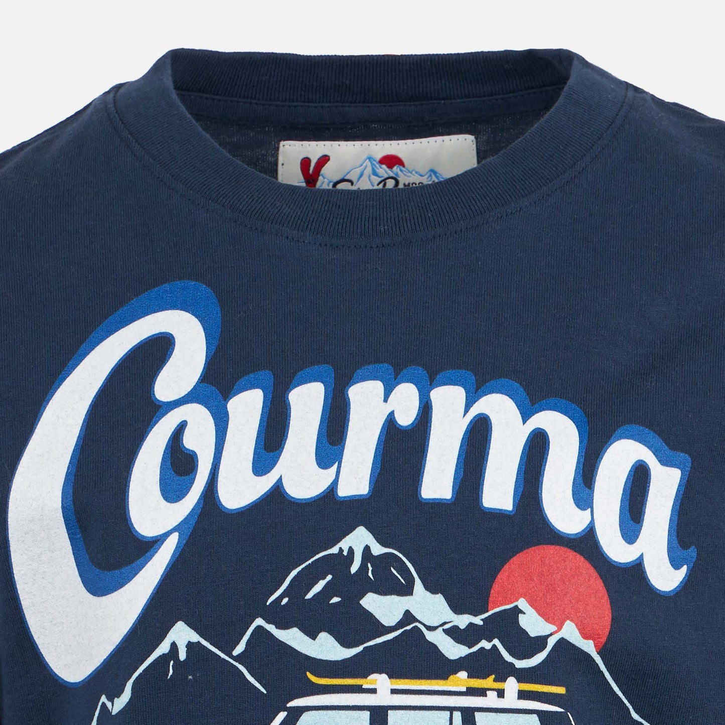 Boy heavy cotton t-shirt with Courma mountains car print - MC2 Saint Barth