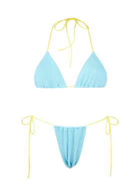 Woman light blue crinkle triangle bikini | MELISSA SATTA SPECIAL EDITION - MC2 Saint Barth