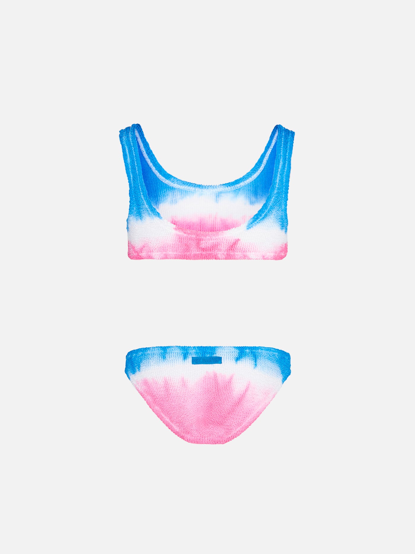 Crinkle-Bralette-Bikini für Mädchen mit Batikeffekt
