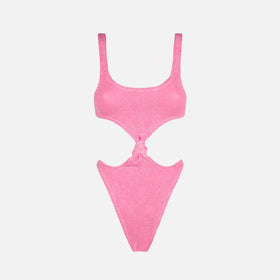 Trikini crinkle rosa annodato