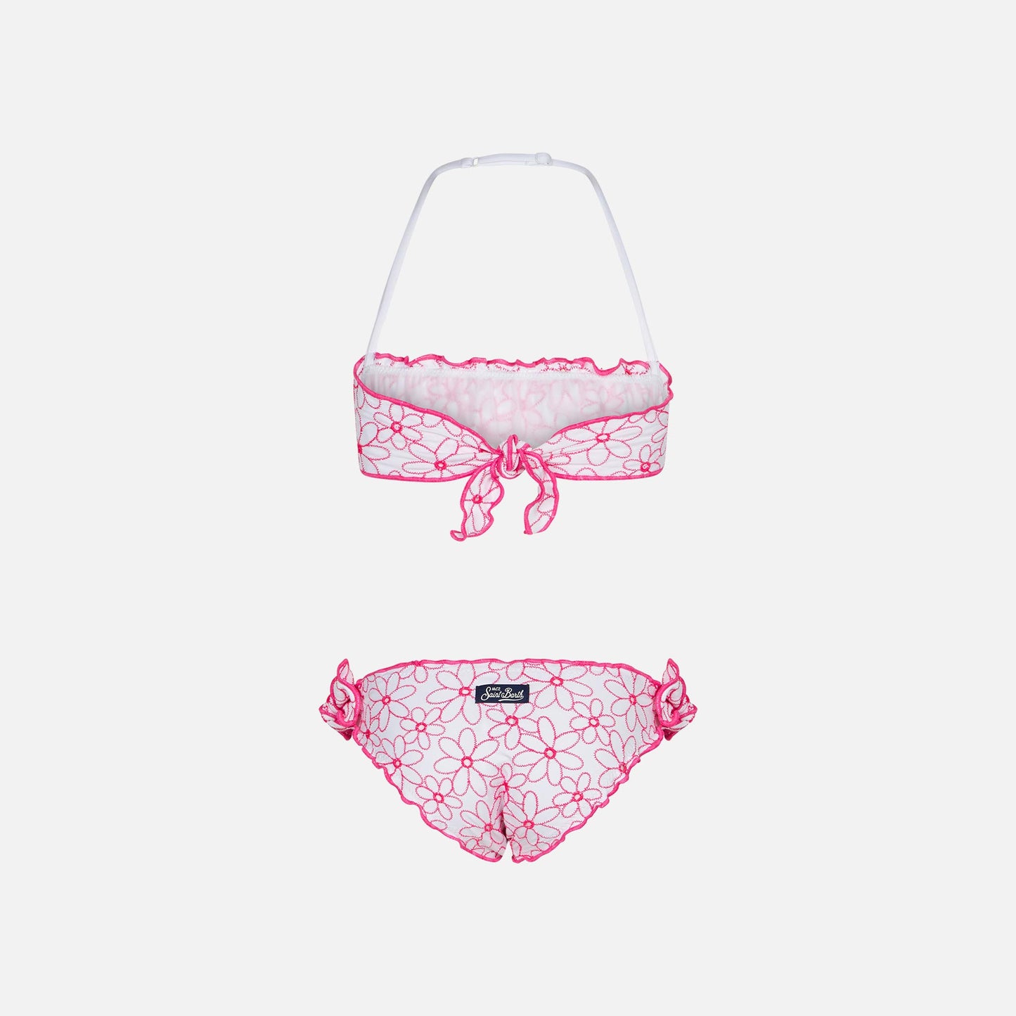 Girl bandeau bikini with daisy embroidery - MC2 Saint Barth