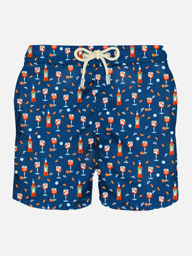 Herren-Badeshorts aus leichtem Stoff mit Spritz-Print | APEROL SONDEREDITION
