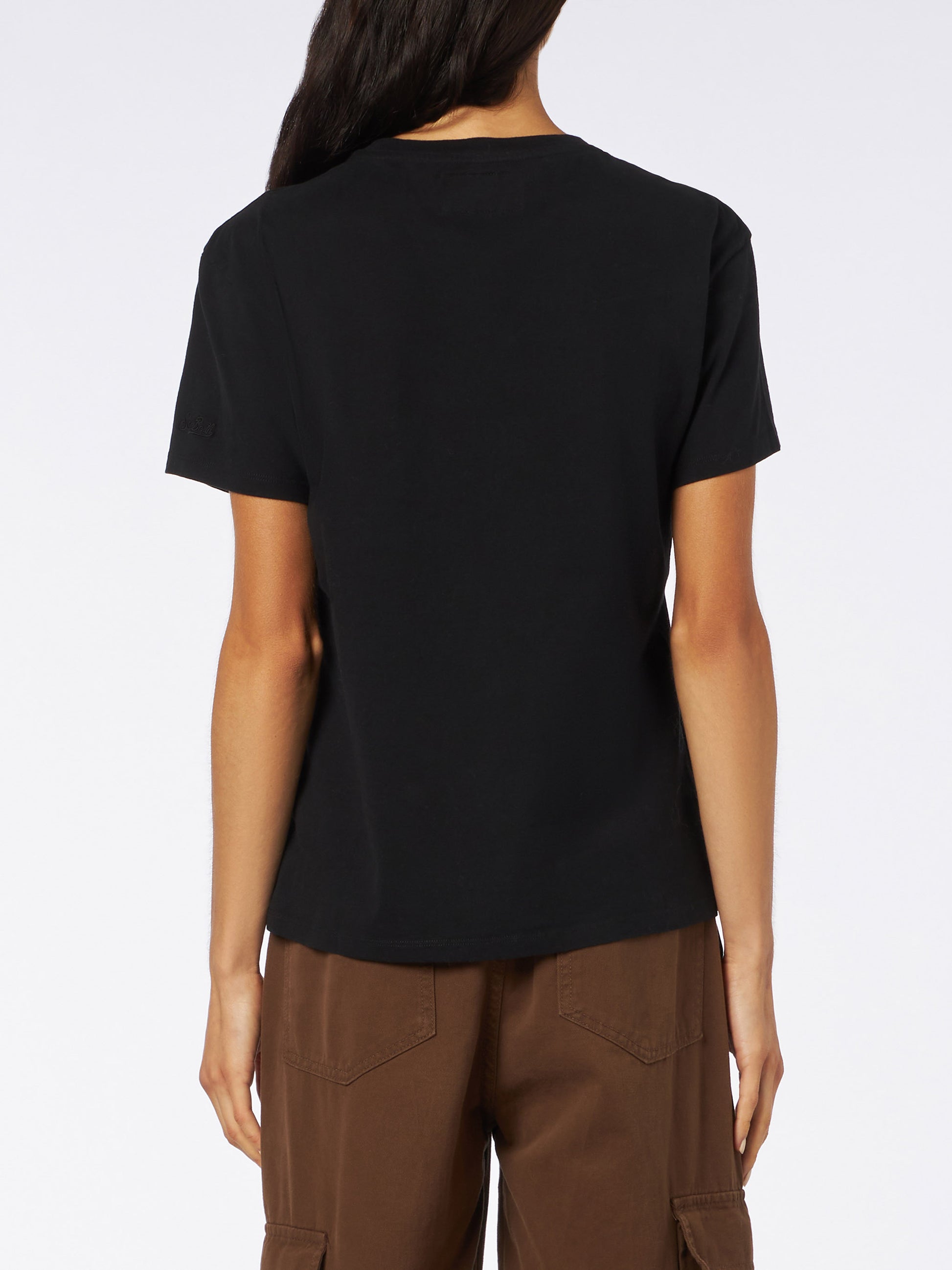 Woman heavy cotton t-shirt with Aprés Ski Queen embroidery - MC2 Saint Barth