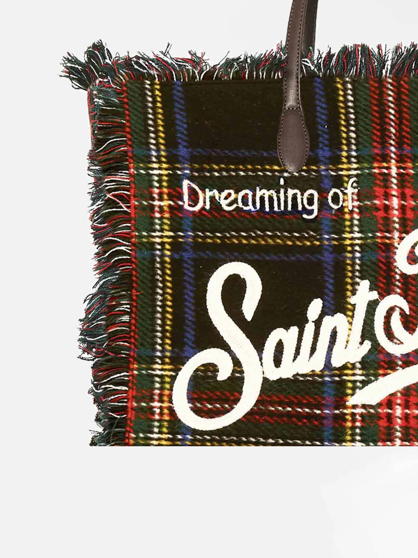 Vanity wooly blue tartan shoulder bag - MC2 Saint Barth