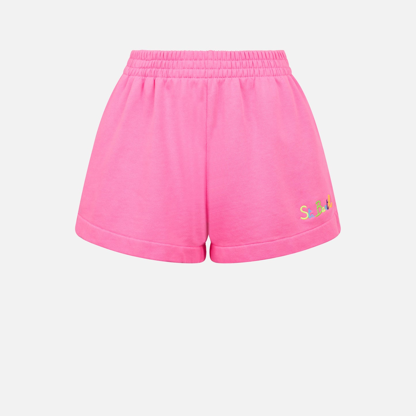 Pantaloncini donna in cotone rosa fluo