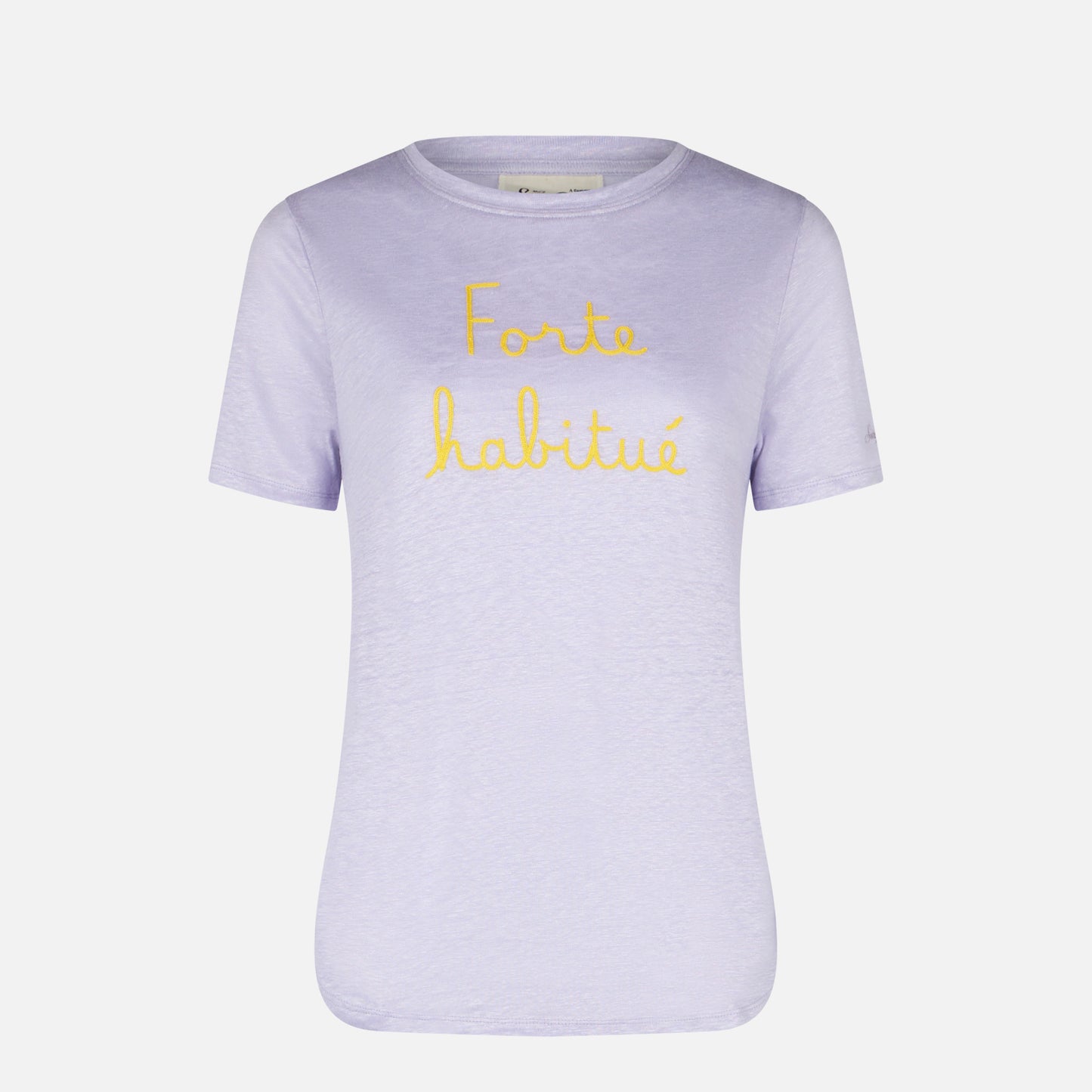 Leinen-T-Shirt mit Forte Habituè-Stickerei