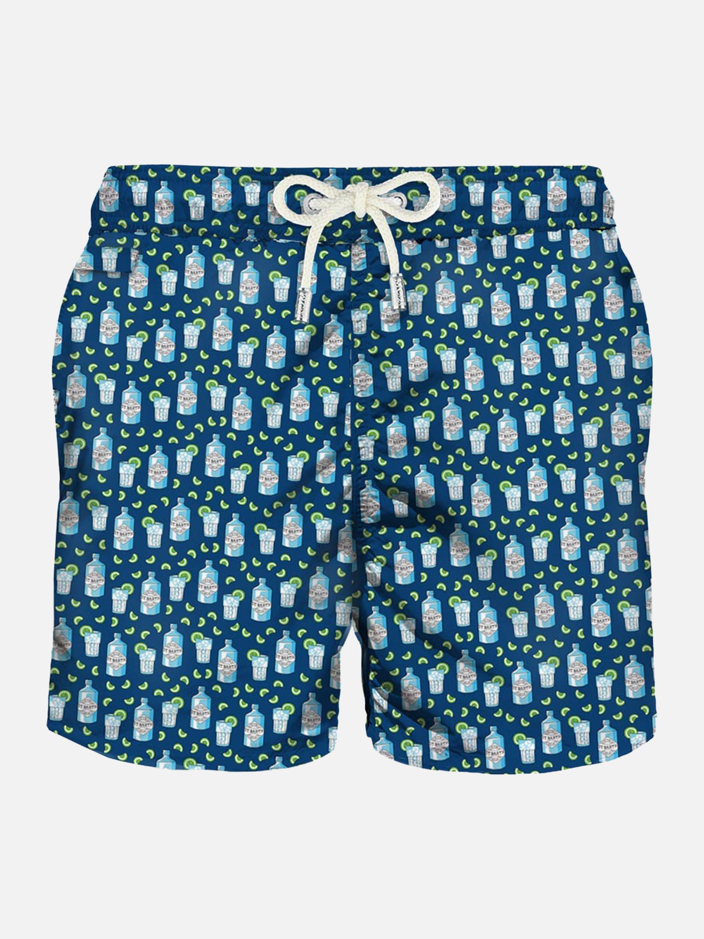 Costume da bagno da uomo in tessuto leggero con stampa gin