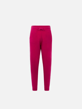 Girl fuchsia knitted jogger pants - MC2 Saint Barth
