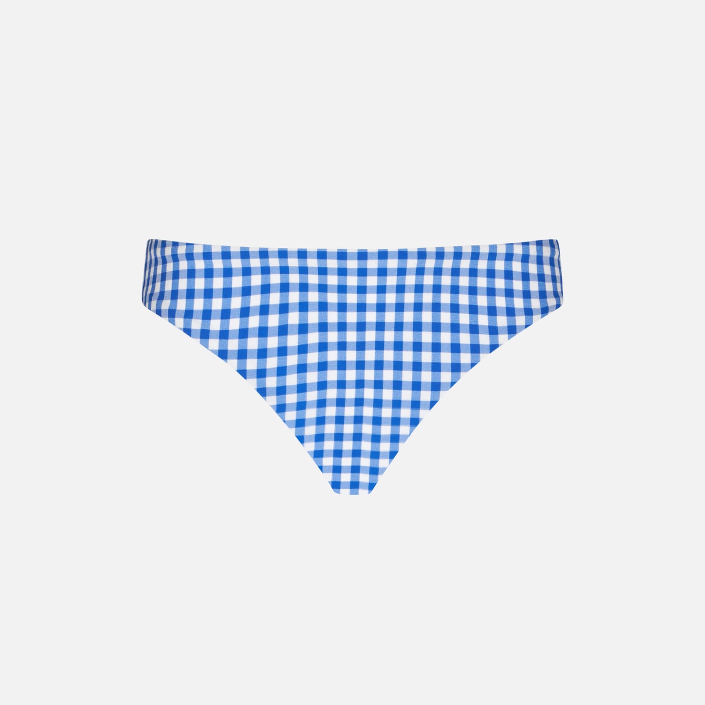 Girl swim briefs with white and bluette vichy print