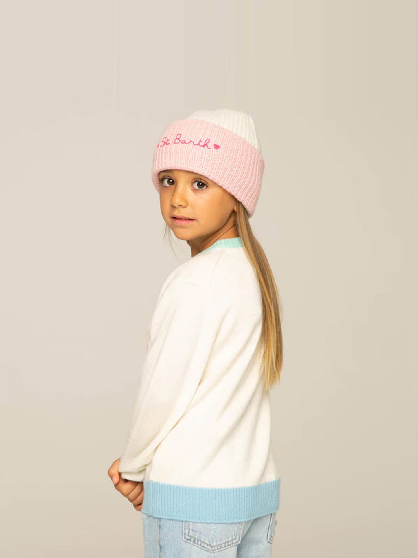 Girl knit beanie with St. Barth embroidery - MC2 Saint Barth