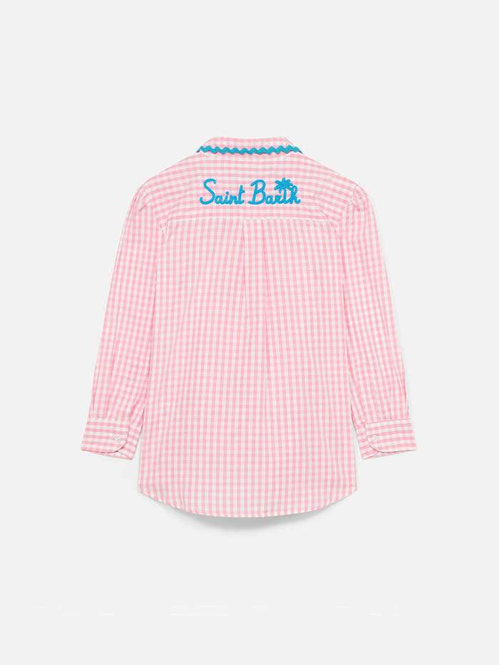 Girl shirt with gingham print - MC2 Saint Barth