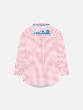 Girl shirt with gingham print - MC2 Saint Barth
