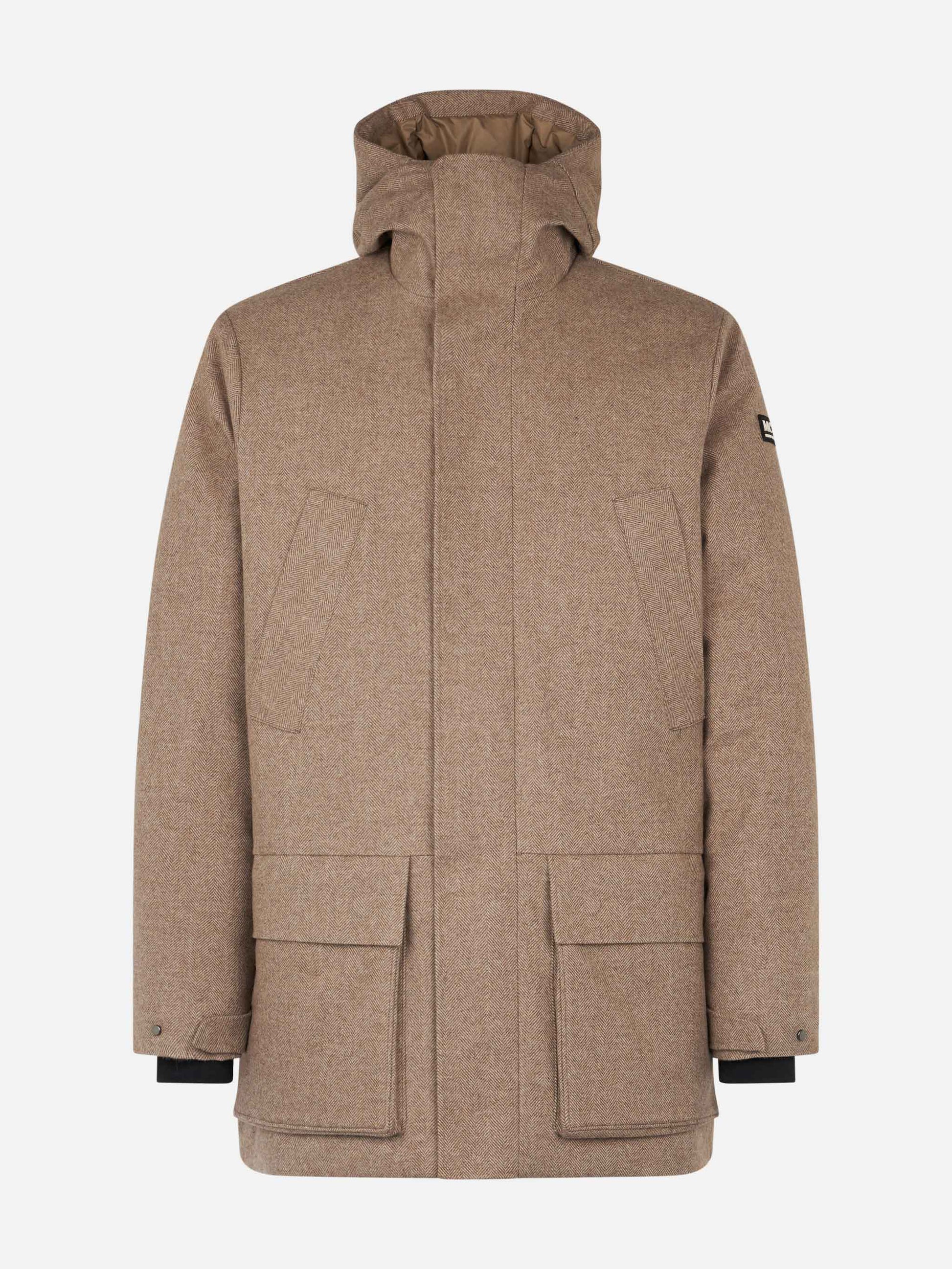 Man hooded parka Voyager with herringbone print - MC2 Saint Barth