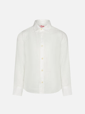 White linen kid shirt Agnes - MC2 Saint Barth
