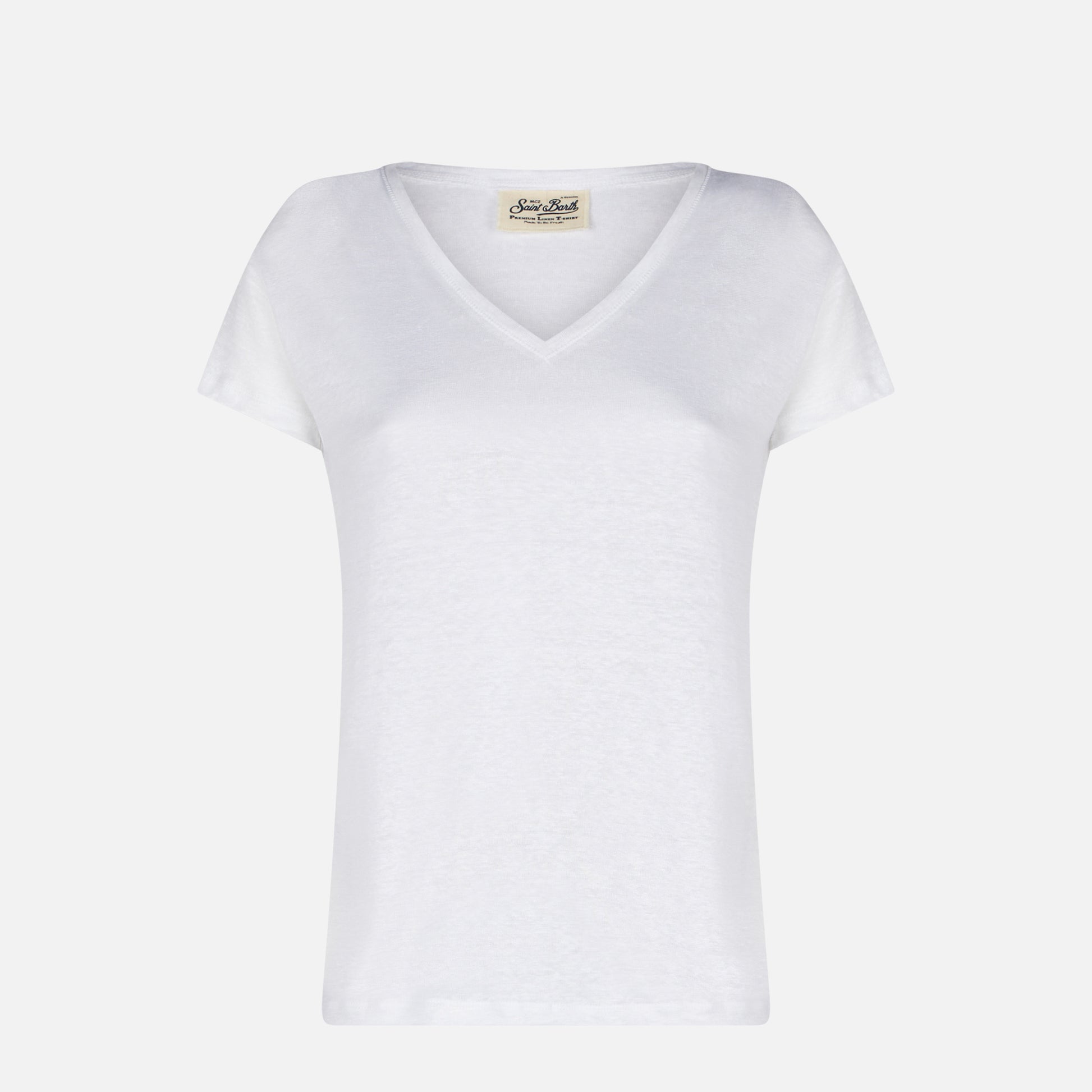 Woman white linen t-shirt - MC2 Saint Barth