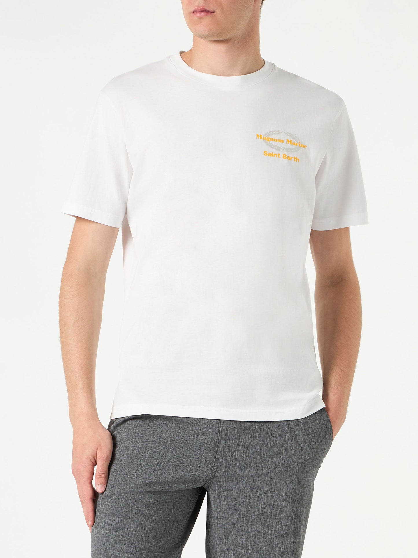 Man cotton t-shirt with Magnum Marine Saint Barth print - MC2 Saint Barth