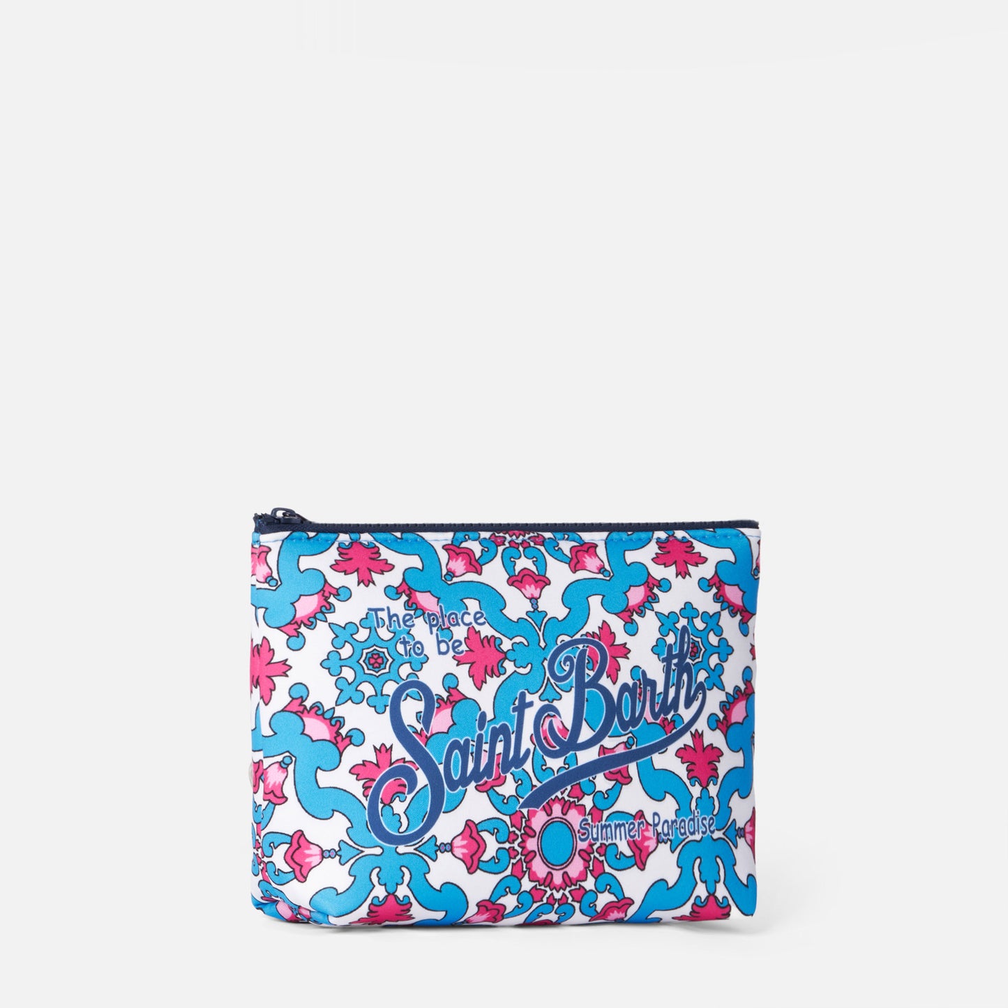 Aline scuba pochette with majolica print
