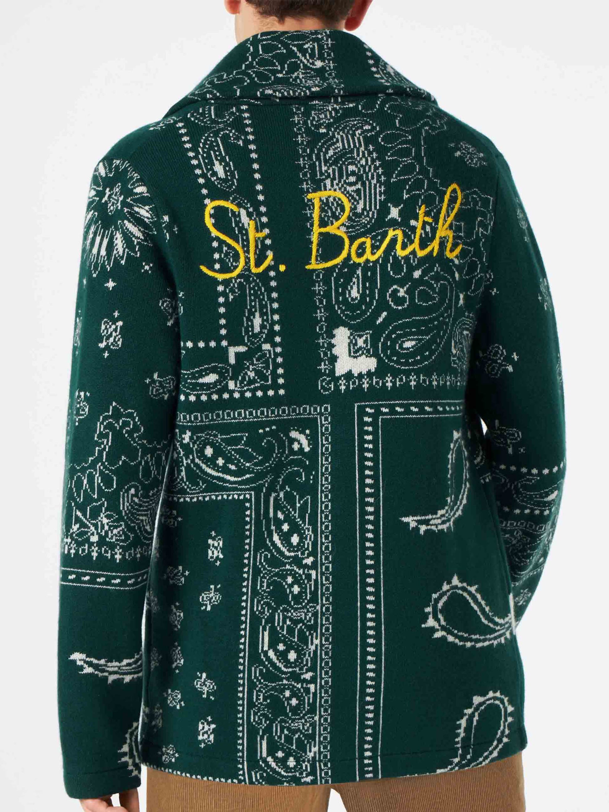 Man knit jacket with bandanna print - MC2 Saint Barth