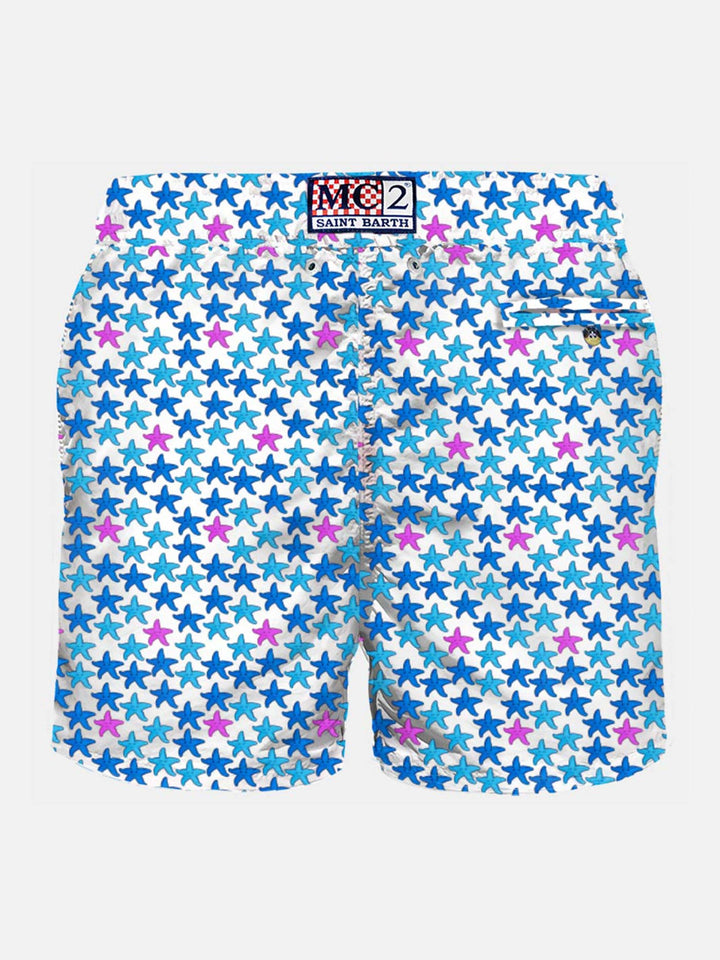 Man light fabric swim shorts with starfish print - MC2 Saint Barth