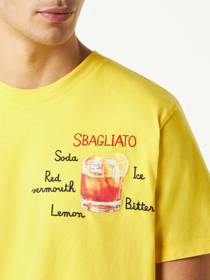 Man cotton t-shirt with Sbagliato glass print - MC2 Saint Barth