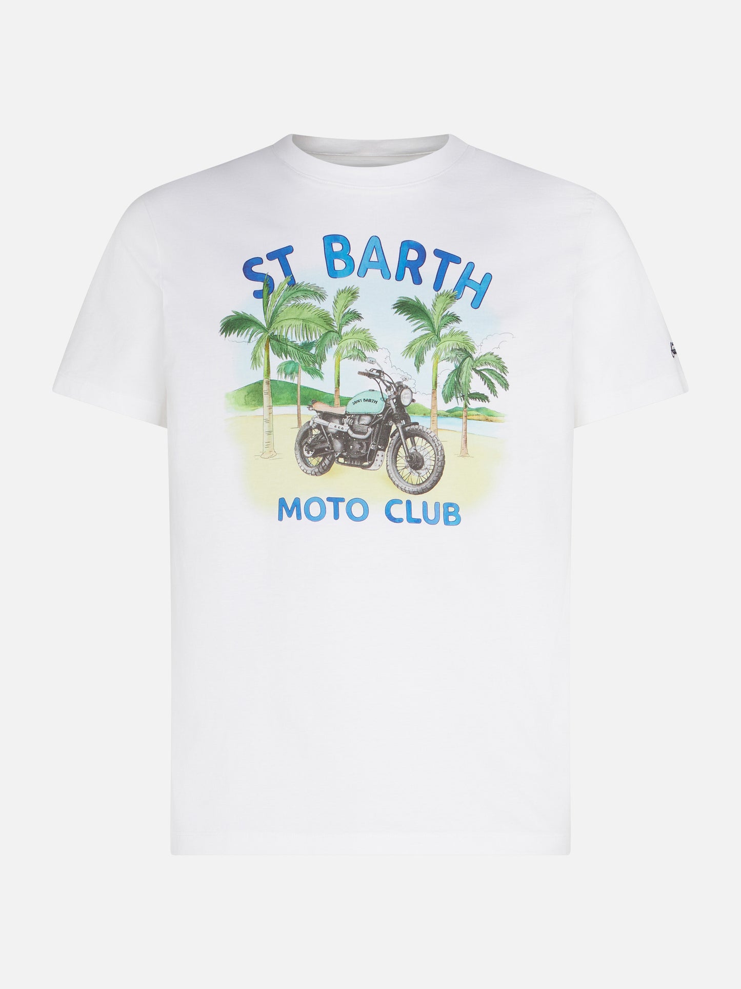 Man cotton t-shirt with motorcycle print - MC2 Saint Barth